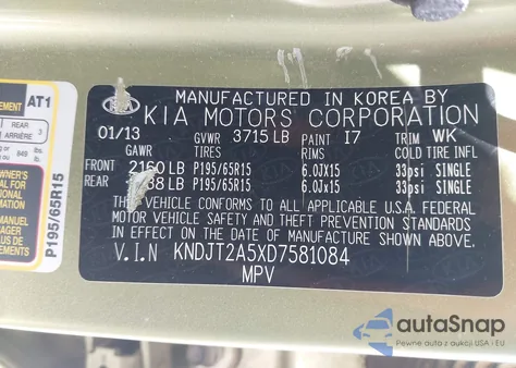 2013 Kia Soul from USA, damaged, VIN KNDJT2A5XD7581084